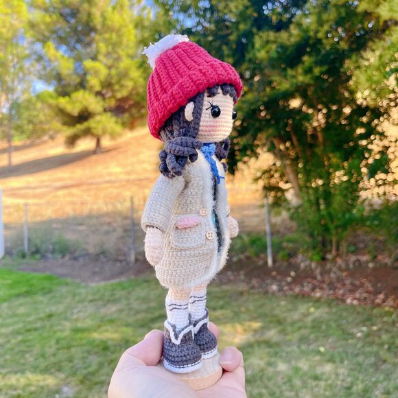Handmade Luna Scout Winter Girl Crochet Doll 10″ | Amigurumi Snow Explorer Plush - Picture 4 of 8